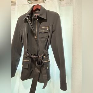 Escada black and gold zippers short jacket